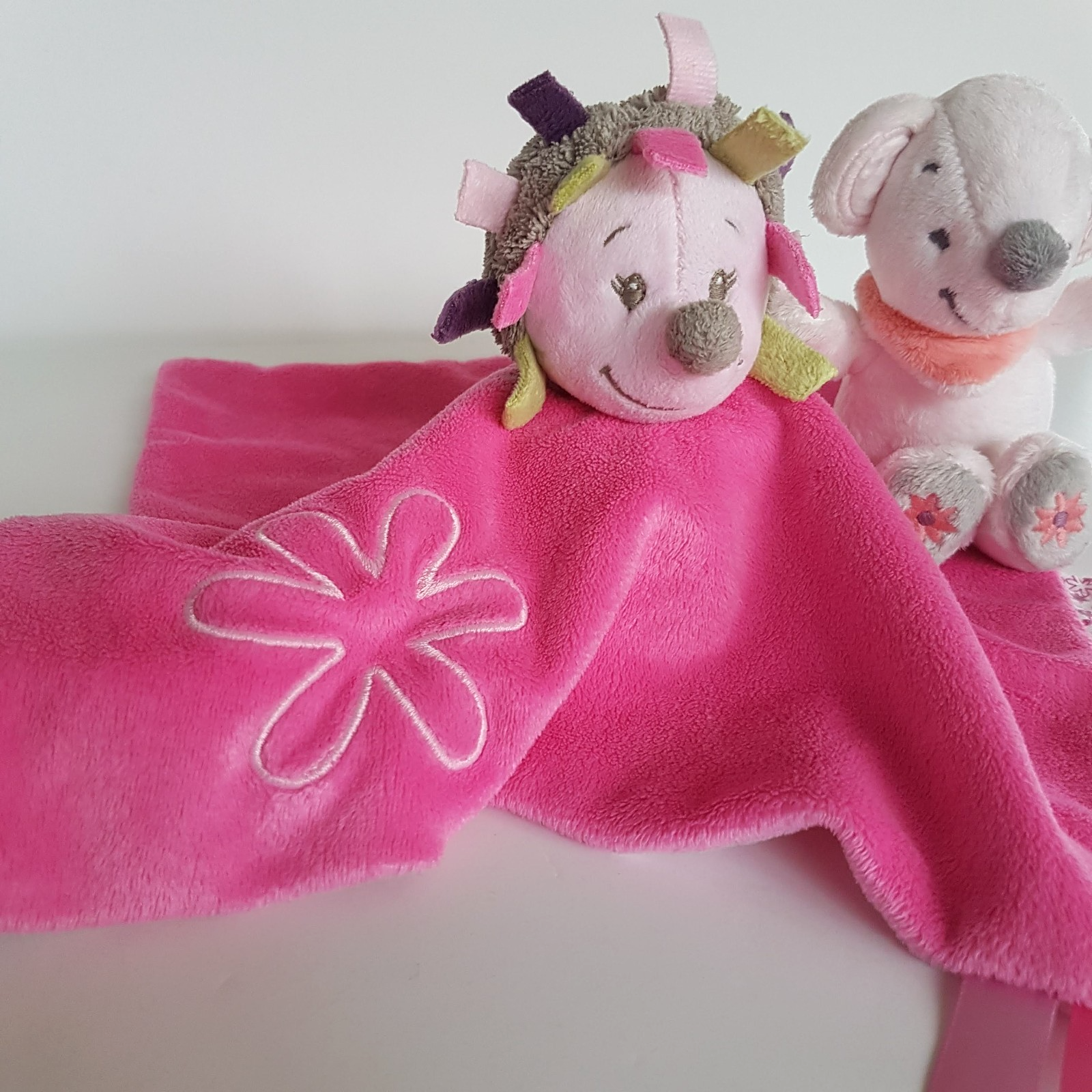 Nattou PORCUPINE ECHIDNA Baby Lovey Security Blanket Comforter + Mouse Soft Toy4