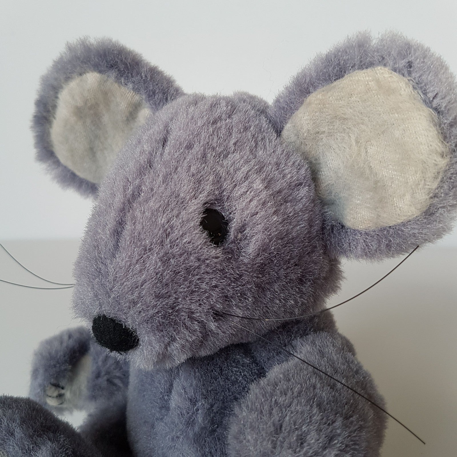 Blue Grey PLUSH SITTING MOUSE Handmade Rat 19cm Stuffed Animal Soft Toy Beanbag2