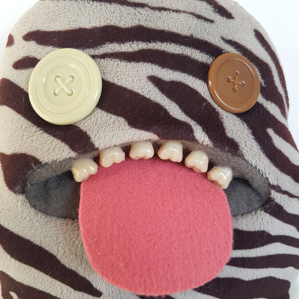 Fuggler OOGAH BOOGAH ZEBRA Funny Ugly Monster Plush Tongue Teeth Stripe Scary3