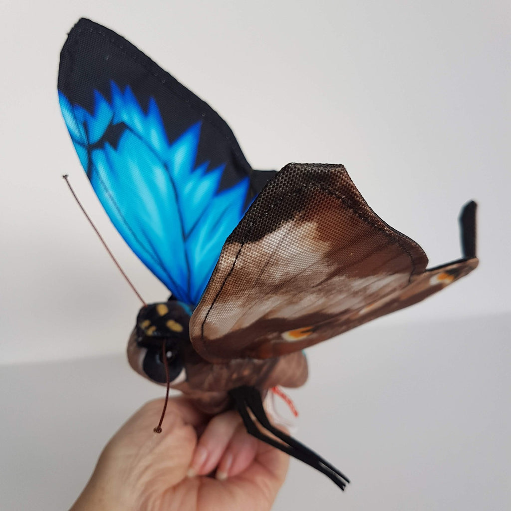 Wild Republic BLUE MORPHO BUTTERFLY Finger Puppet Plush Soft Toy Stuffed Animal1
