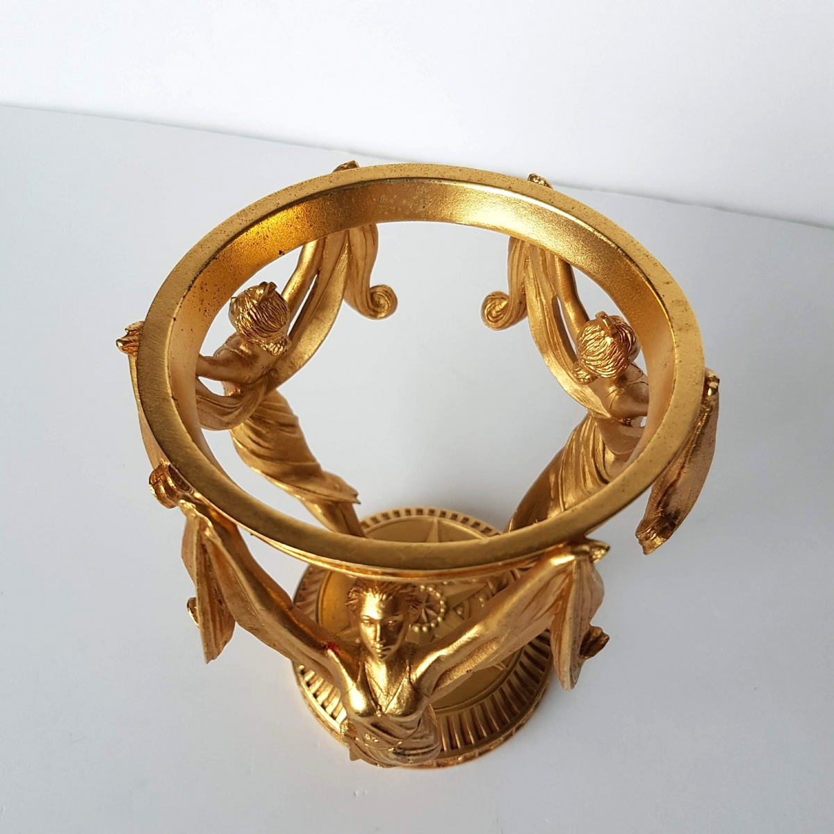 RARE Franklin Mint CRYSTAL VISIONS 24k Gold Plated Crystal Ball Stand 1989 VTG3