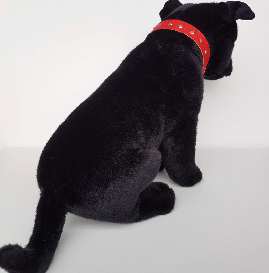 Bocchetta BLACK STAFFY BULL Realistic Dog Plush 30cm Stuffed Animal Soft Toy Pet7