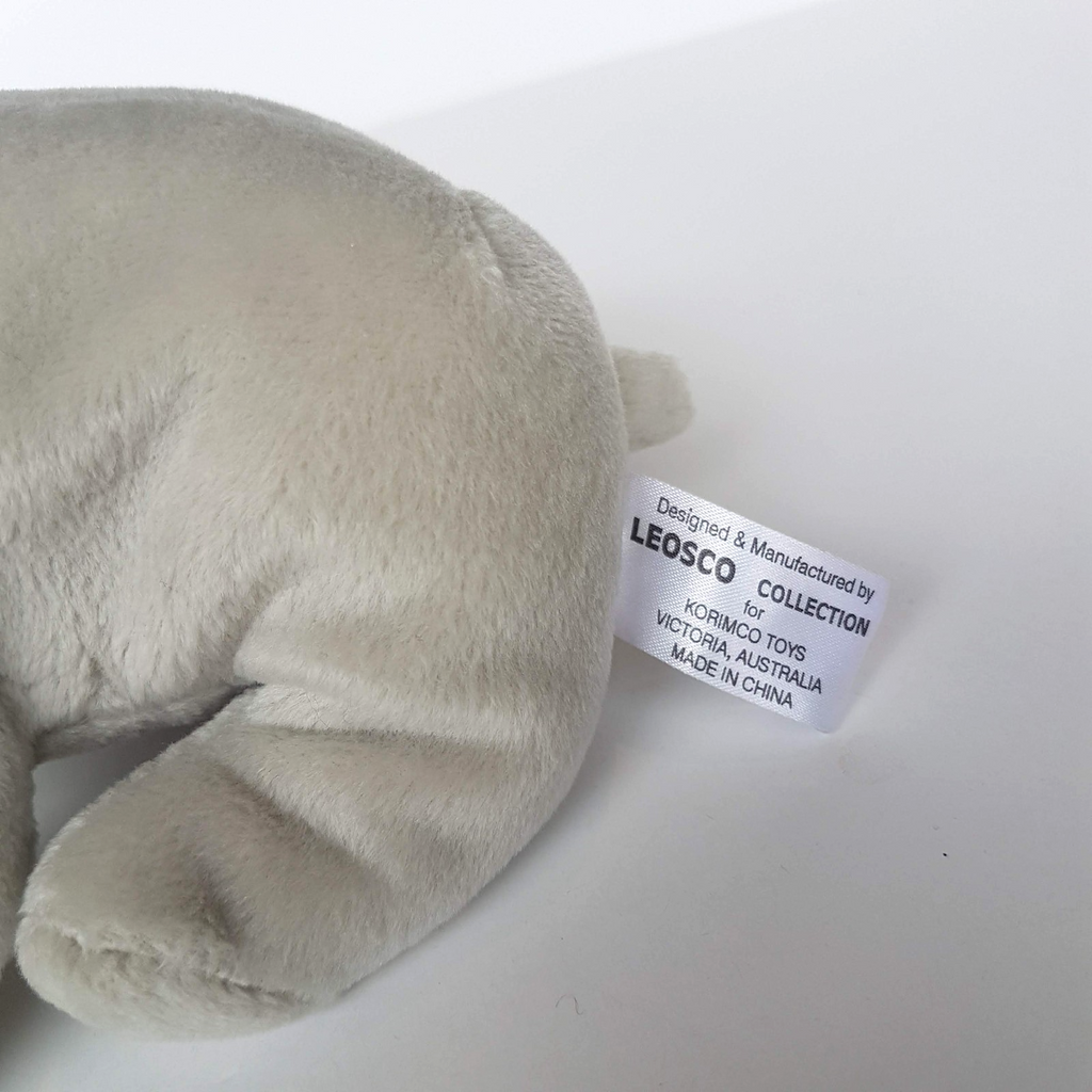 Leosco Korimco GREY RHINO Safari 22cm Plush Soft Toy Stuffed Animal Beanbag Cute1