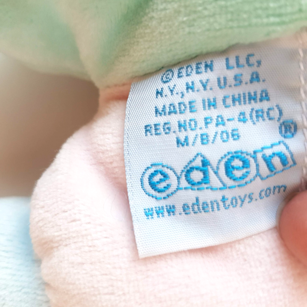 Vintage EDEN TEDDY BEAR 123 Plush Pastel Terry Cloth Baby Rattle Soft Toy Cute7