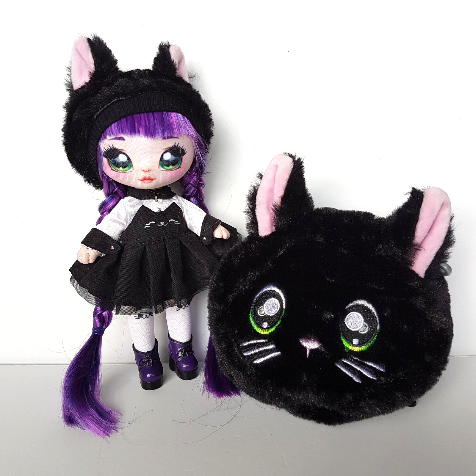 Na! Na! Na! Surprise TUESDAY MEOW Black Kitty Cat Doll Clothes Purse Purple Toy0