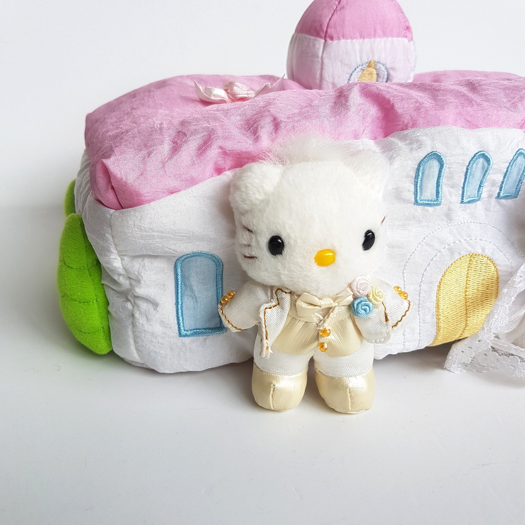 Sanrio Smiles Hello Kitty & Dear Daniel TISSUE BOX COVER Rare Bridal Wedding HTF1