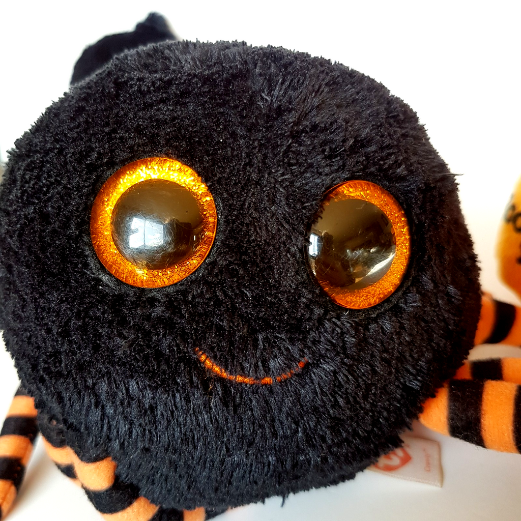 TY Beanie GHOULIE CRAWLY MORTIMER Halloween Orange GHOST SPIDER BAT Plush Toy10