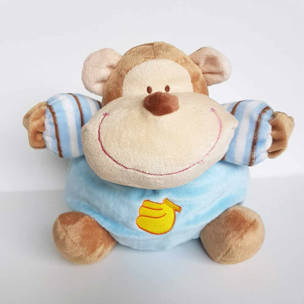 Tommee Tippee BANANA BLUE MONKEY Stuffed Animal 23cm Plush Soft Toy Baby Rattle0