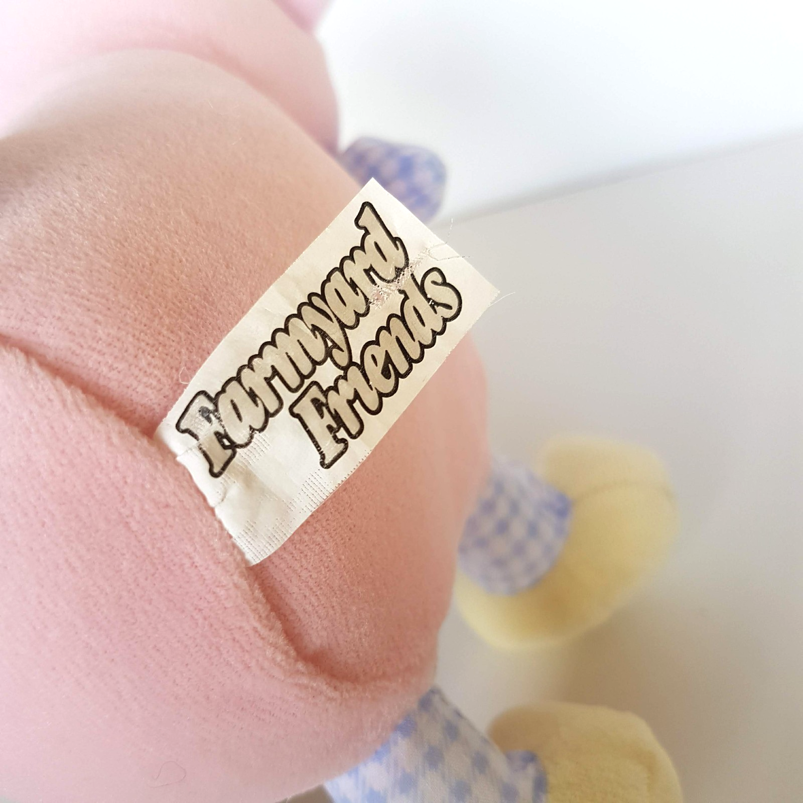 Velour FARMYARD FRIENDS PIG Vintage Plush Stuffed Animal Farm Piglet Soft Toy3