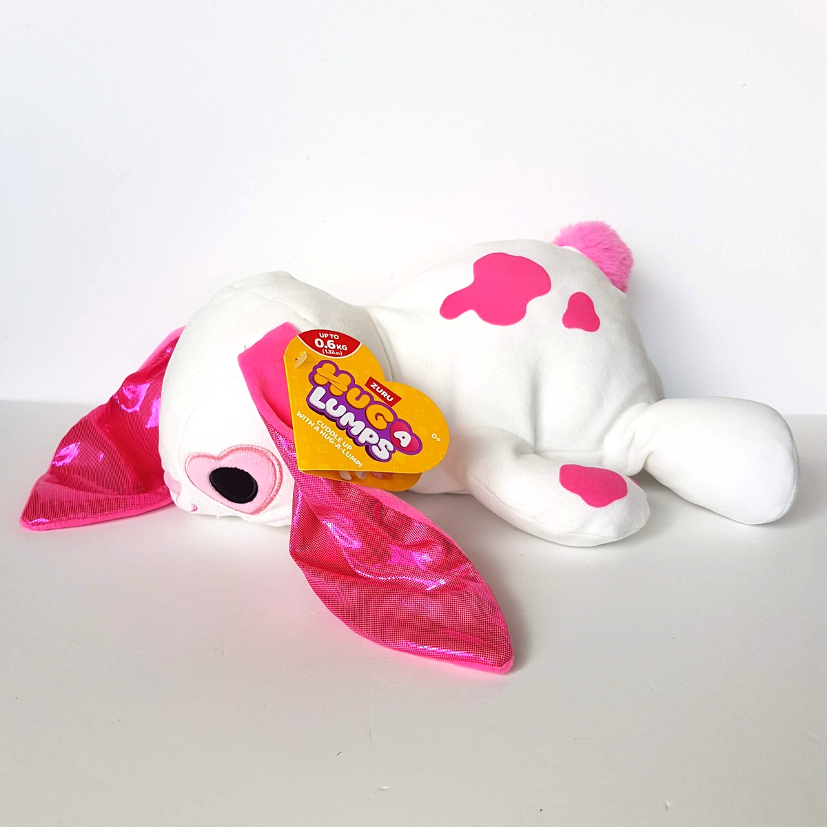 Zuru Hug A Lumps LOLA BUNNY RABBIT 600gms Sensory Weighted Pink White Soft Toy0