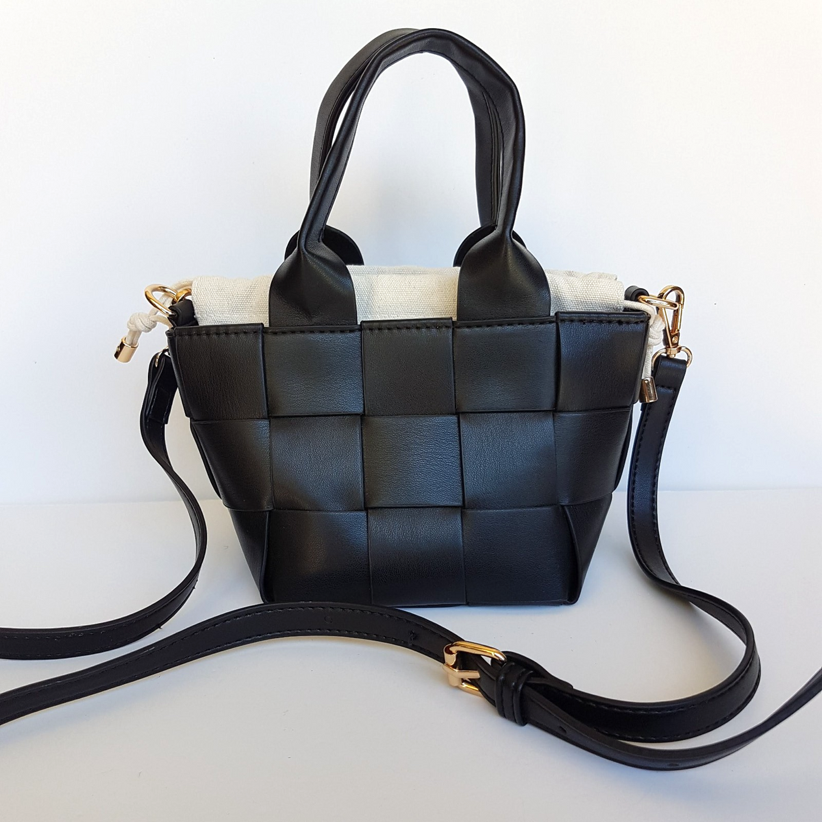 DECJUBA Weave Small Hand bag Shoulder Bag Women's Fashion Leatherlike Soft Touch0