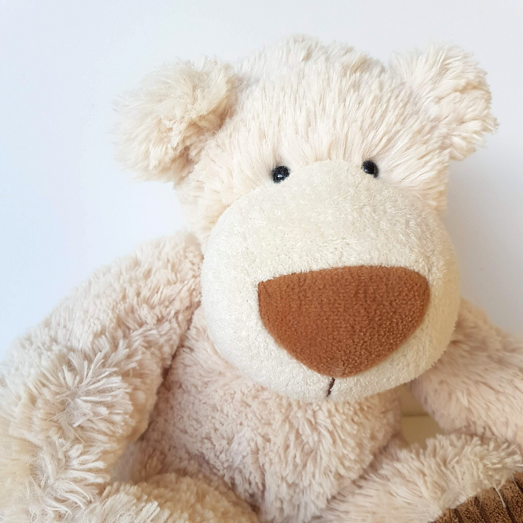 Aurora CREAM TEDDY BEAR Plush 30cm Stuffed Animal Soft Toy Beanbag Floppy Cuddly1