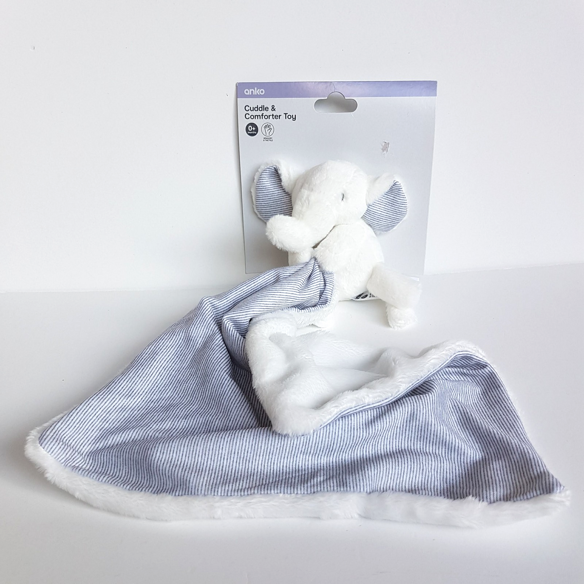 Anko WHITE ELEPHANT Baby Lovey TAGS Security Blanket Comforter Plush Soft Toy0