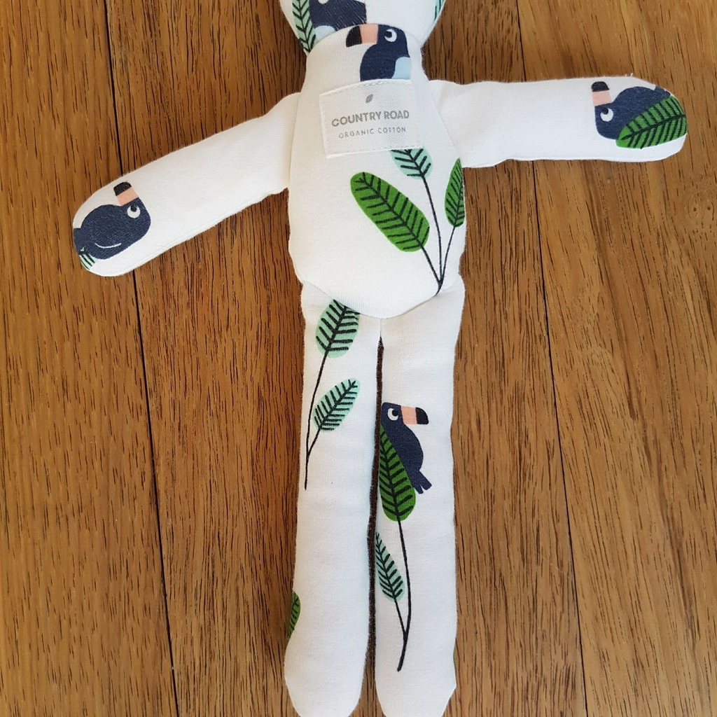 COUNTRY ROAD Baby Bunny Comforter Rabbit Plush Organic Cotton Tropical Birds4