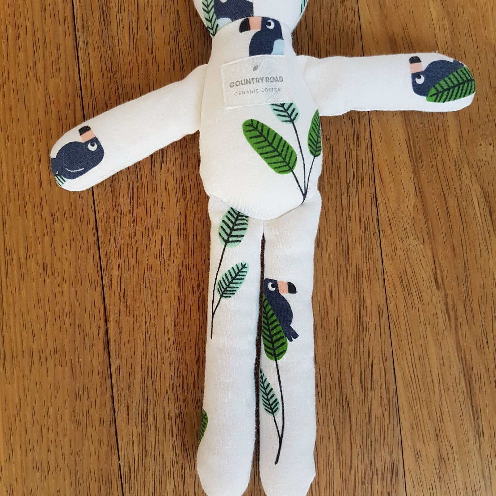 COUNTRY ROAD Baby Bunny Comforter Rabbit Plush Organic Cotton Tropical Birds4
