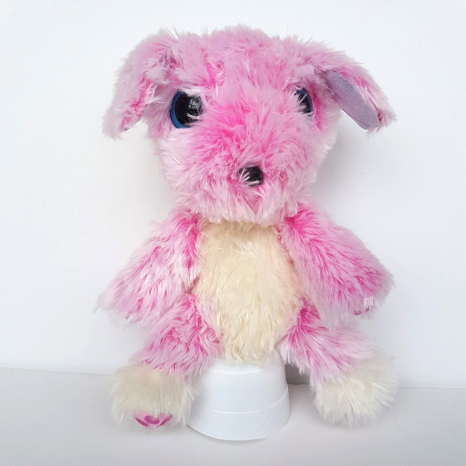 Moose SCRUFF a LUVS DOG Plush PINK PUPPY 25cm Stuffed Animal Sparkly Soft Toy0