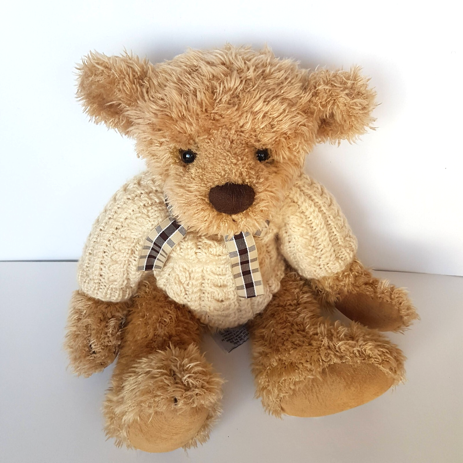 Russ ELLIOTT TEDDY BEAR Soft Toy Stuffed Animal 35cm Jumper Collectible Weighted5