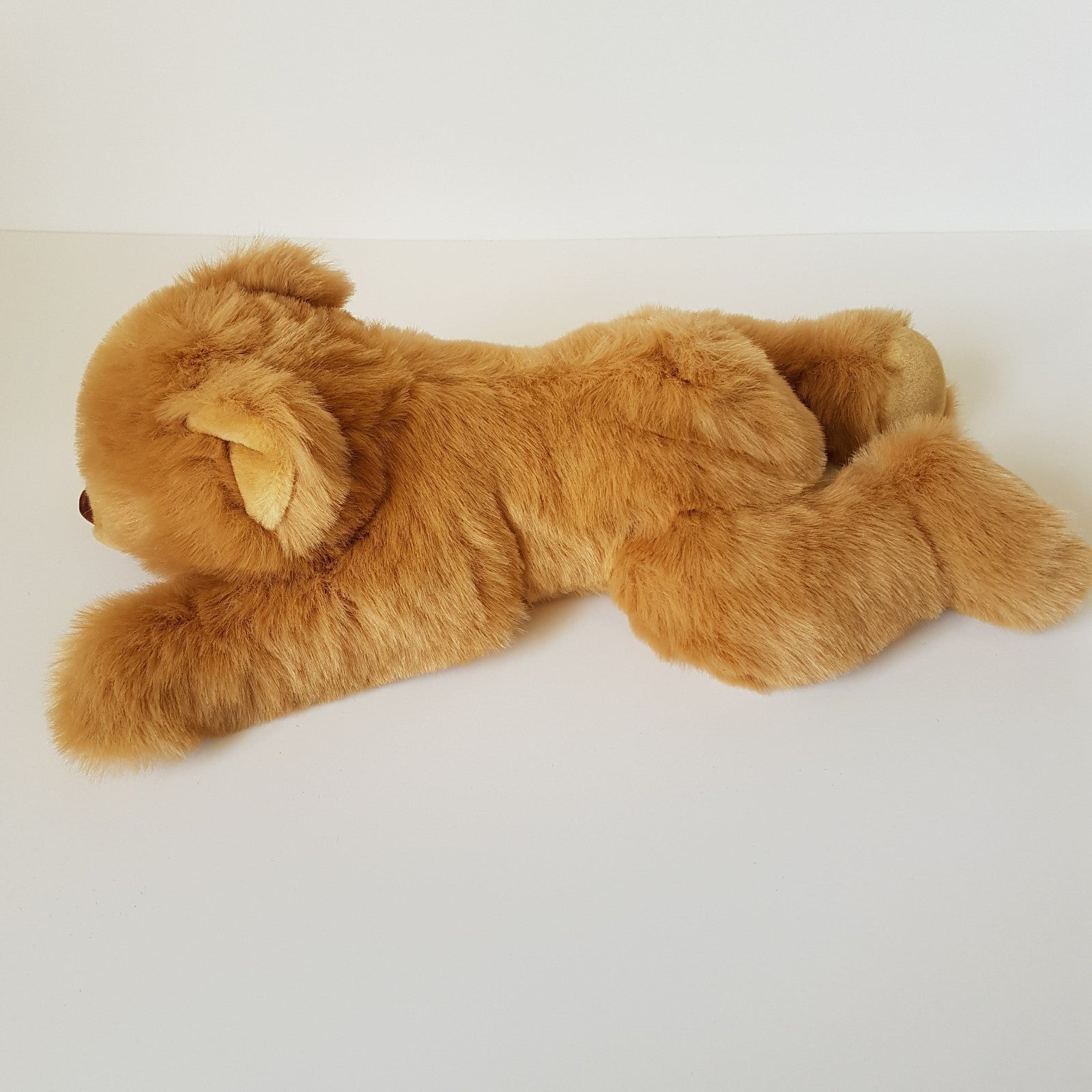 Caramel LAYING TEDDY BEAR Plush 48cm Stuffed Animal Soft Toy Cuddly Bensons Cute3