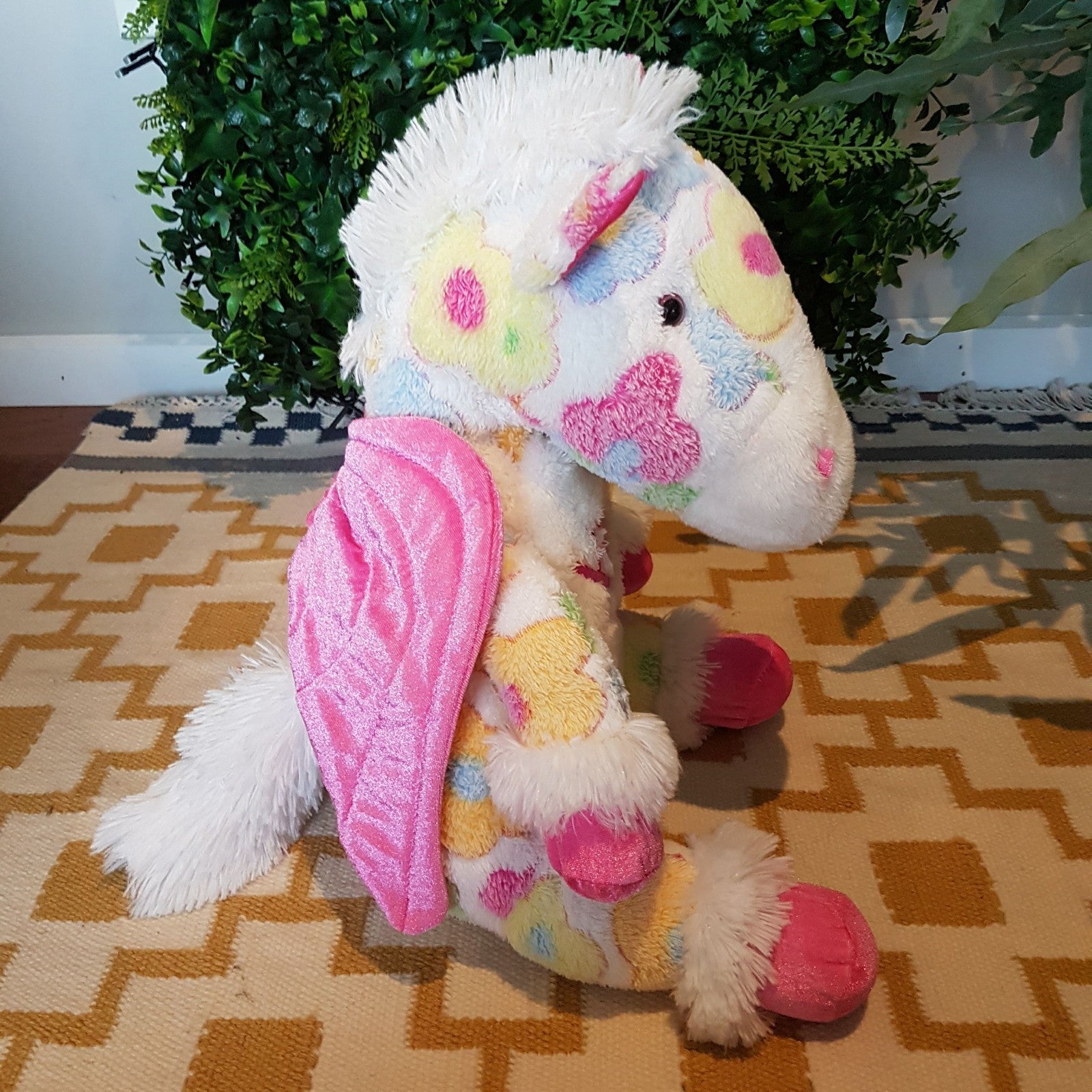 Target FLOWER PEGASUS Plush 51cm Soft Toy Magical White FANTASY Stuffed Animal5