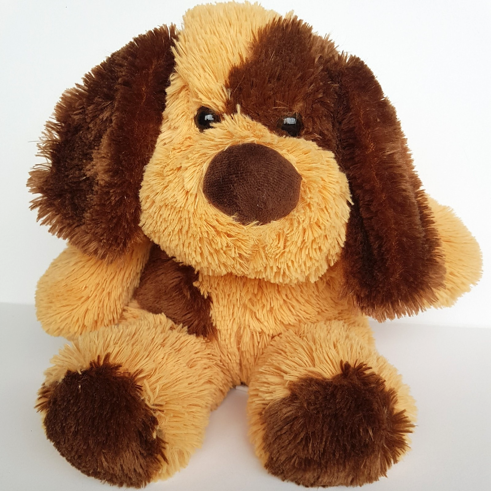 SCRUFFY DOG Floppy Plush 28cm Orange Brown Spotty Puppy Stuffed Animal Soft Toy2