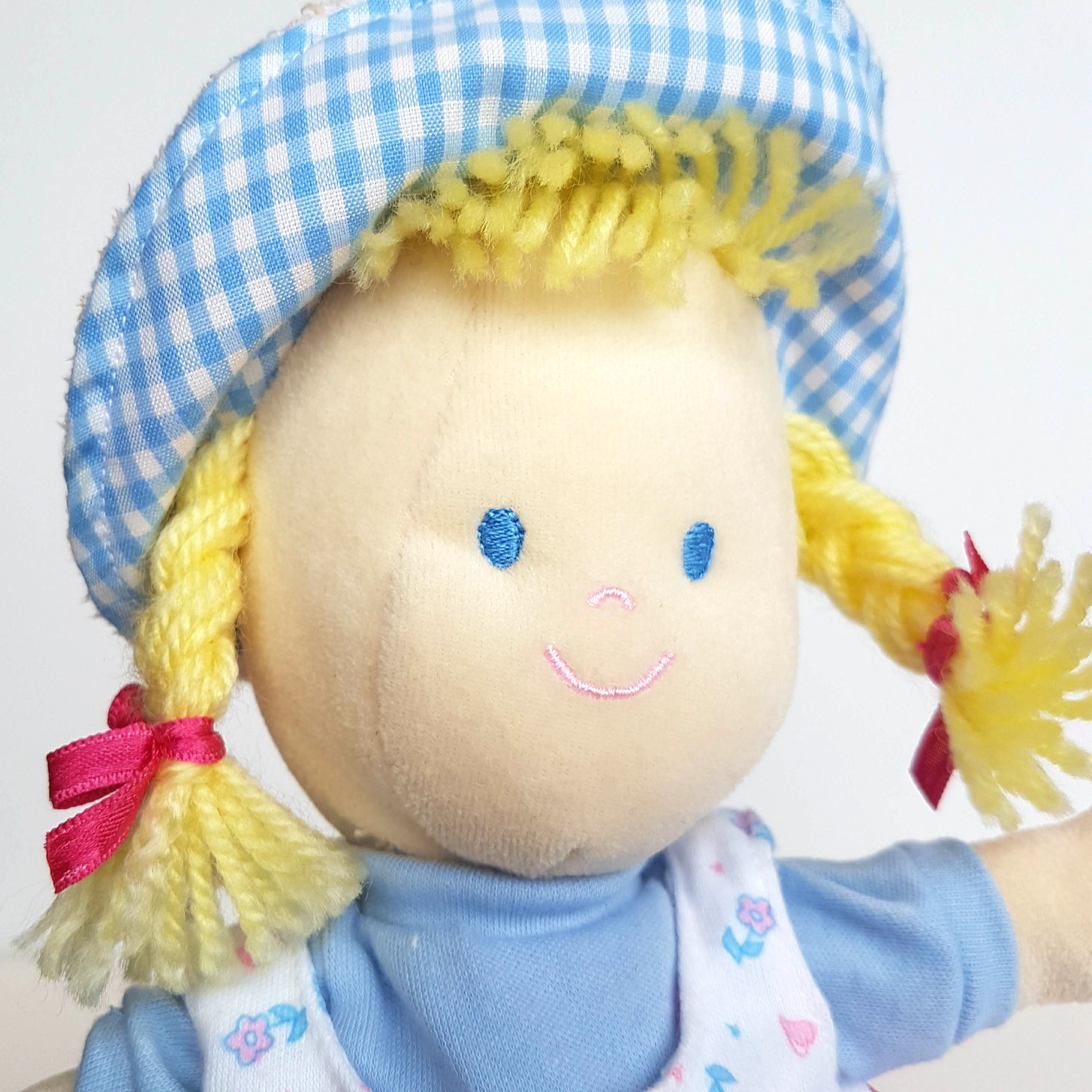 RARE Happy Star VELOUR BABY DOLL Terry Towel Fabric Rag Doll Soft Toy 37cm Cute14