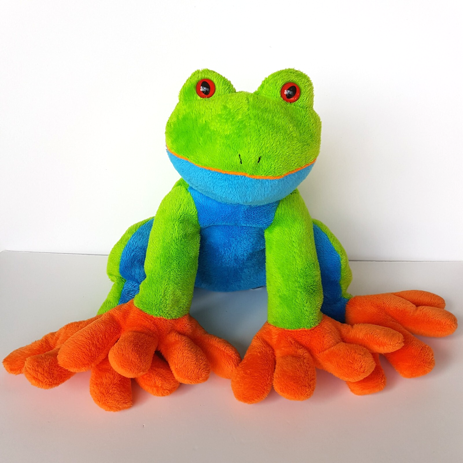 Animal Alley NEON FROG Floppy Big Feet 10" Plush Stuffed Animal Soft Toy Reptile0