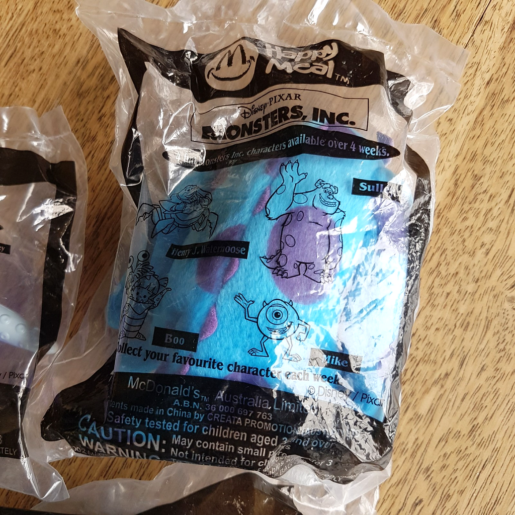 McDonald’s Happy Meal Toys MONSTERS INC Sealed Sully Boo Waternoose Plastic Toys6