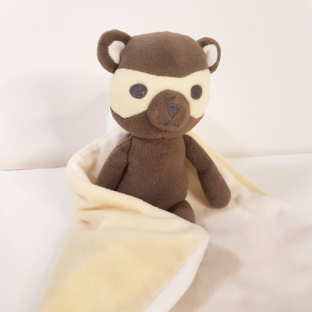 Obaibi FIRST HERO BEAR Superhero Lovey Plush Comforter Security Blanket Soft Toy1