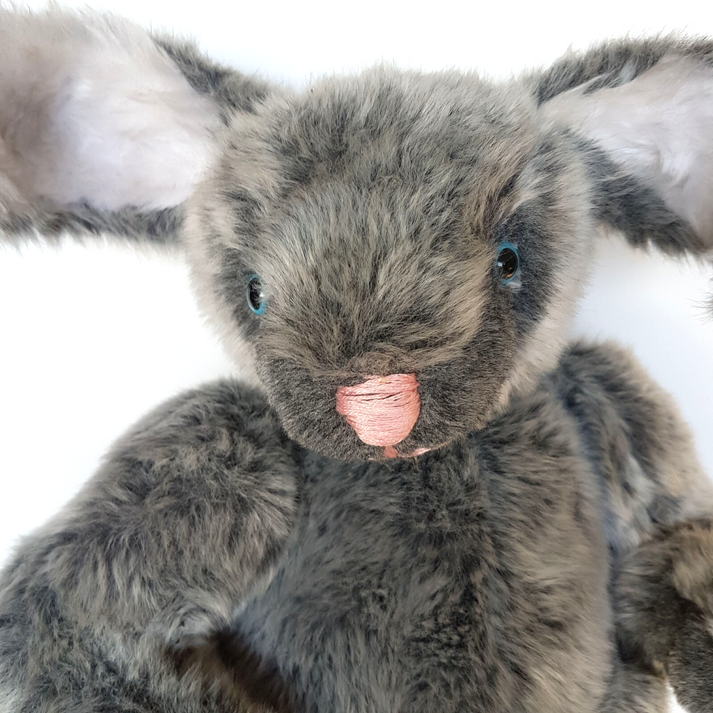 Jointed HANDMADE GREY BUNNY RABBIT 34cm Plush Weighted Stuffed Animal Soft Toy11