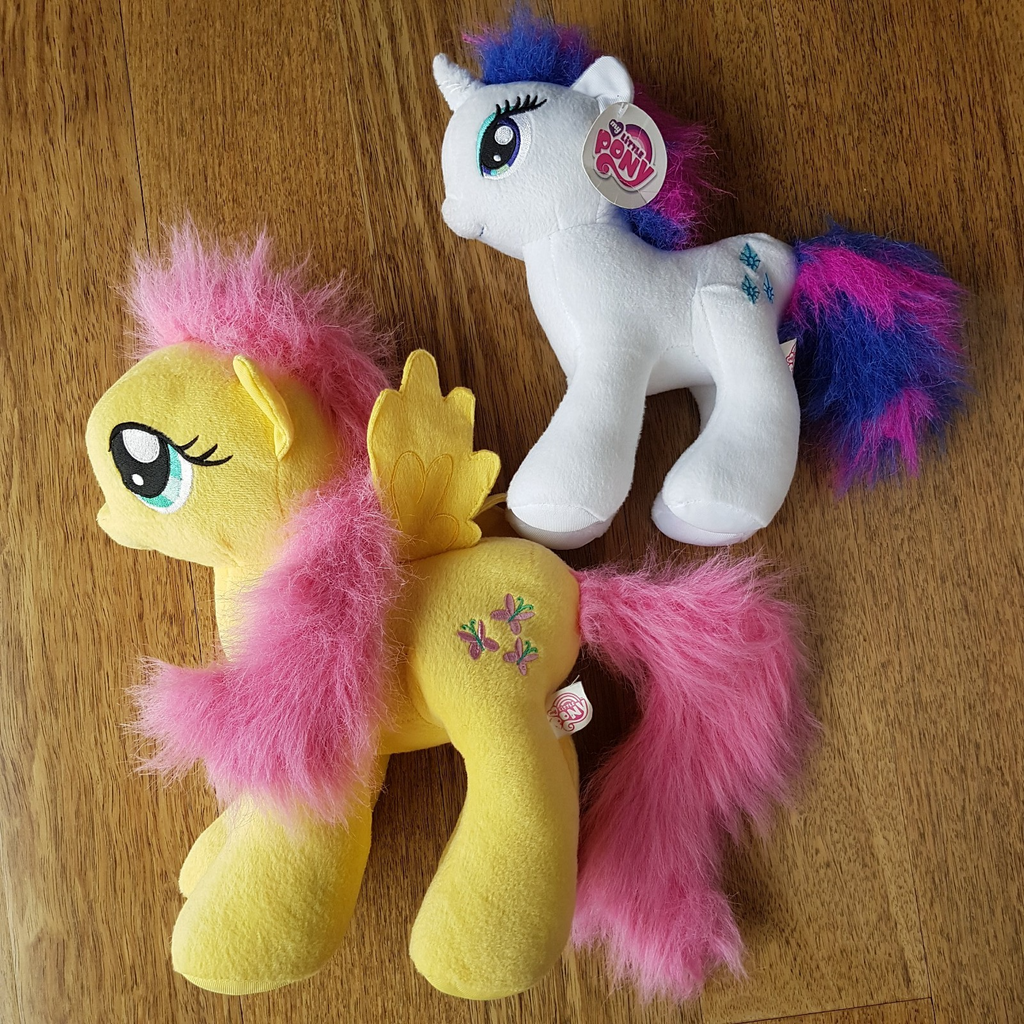 My Little Pony RARITY + FLUTTERSHY Plush Stuffed Animal Horse Soft Toy Cute0