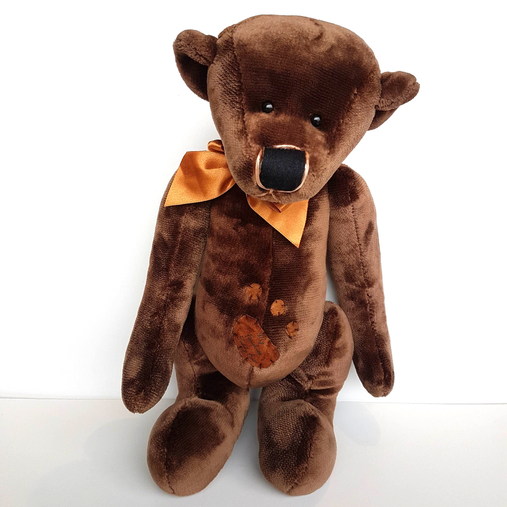 Russ WELLESLEY Teddy Bear Plush 42cm Velveteen RARE Stuffed Animal Soft Toy0