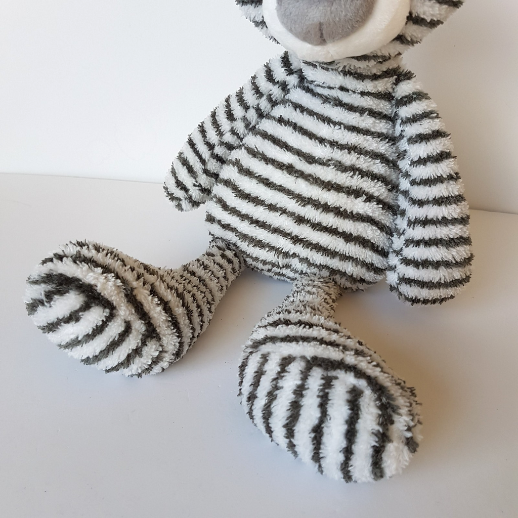 Gund ZAG FLOPPY BEAR Plush 40cm Stuffed Animal Soft Toy Grey White Stripe Cuddly2