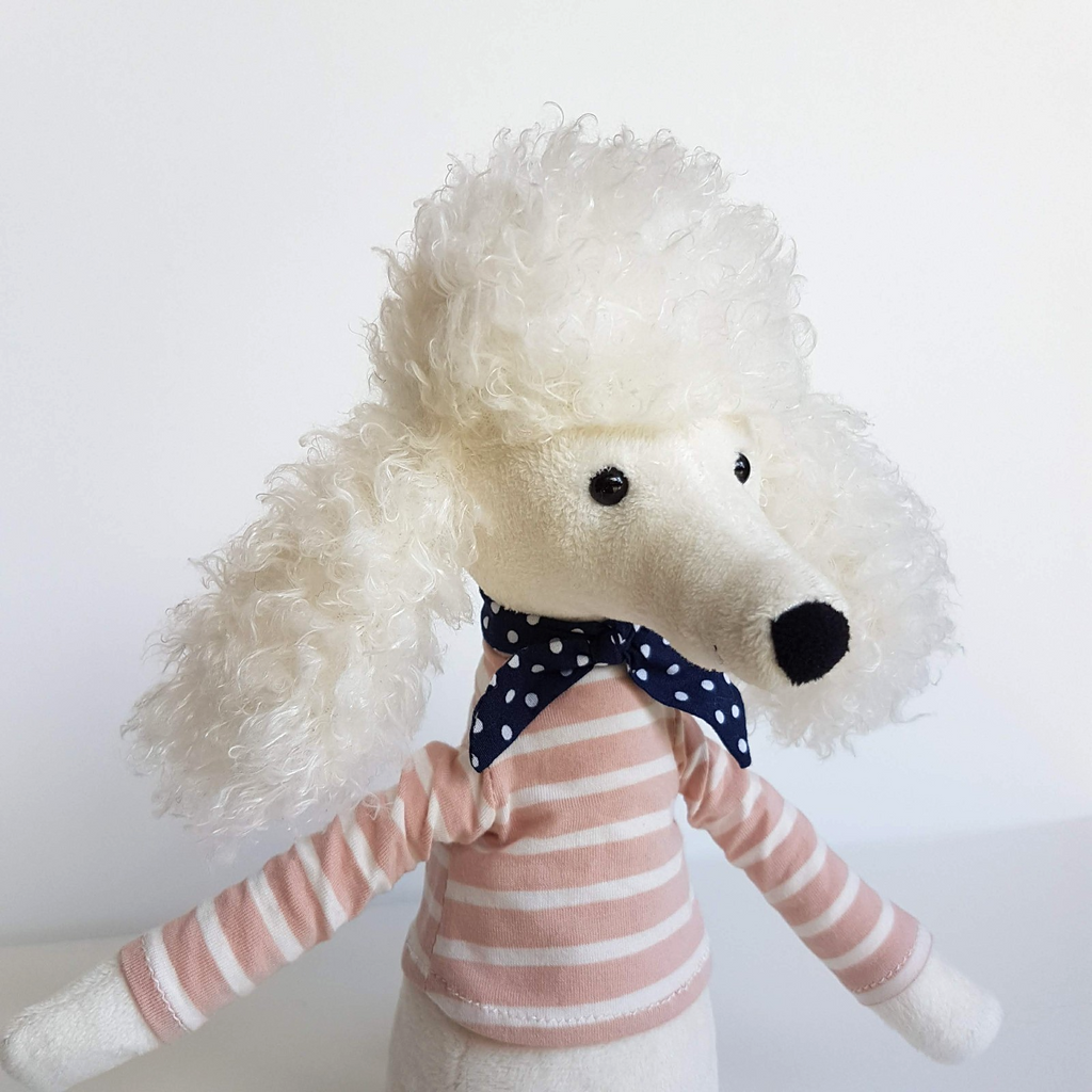 Jellycat BEATNIK BUDDY Poodle Dog Paris White Puppy Soft Toy Stuffed Animal Cute1
