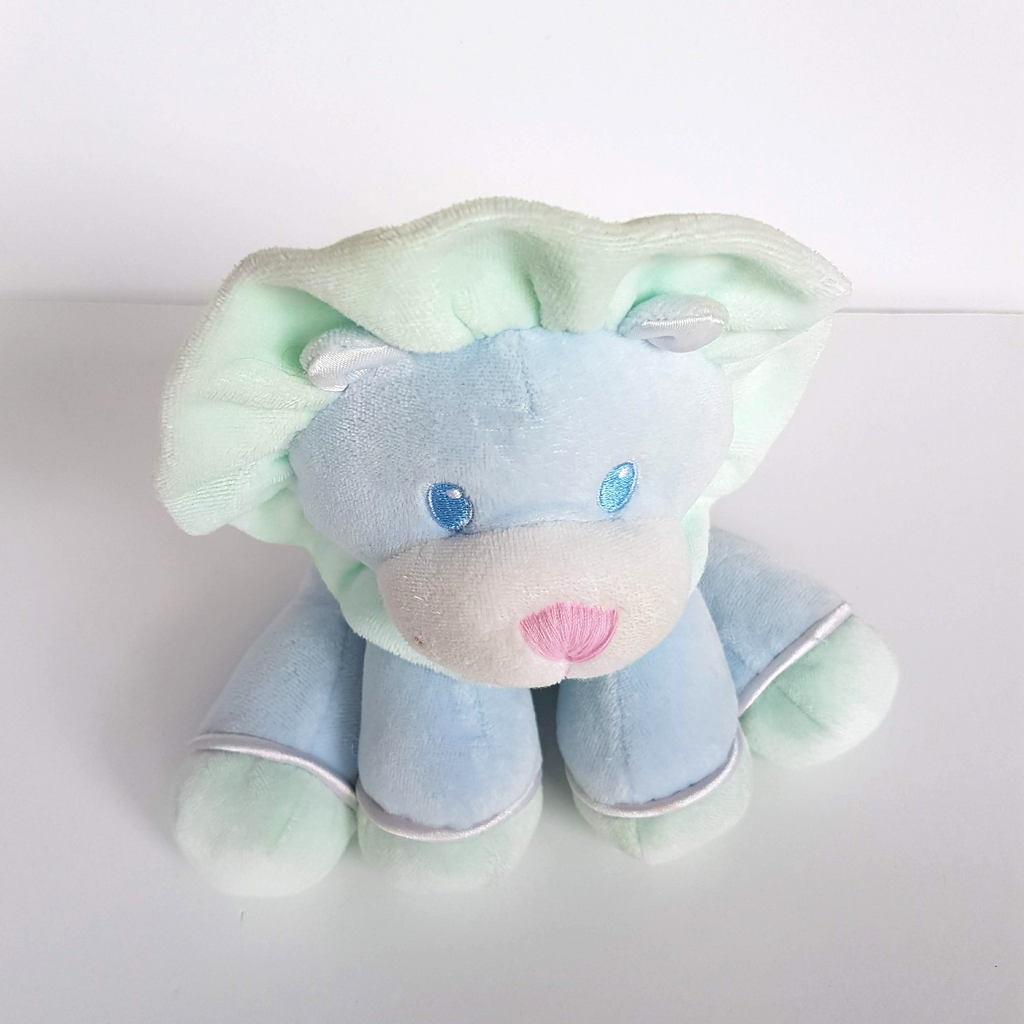 Vintage EDEN PASTEL LION Velour Baby Plush Rattle Stuffed Animal Lovey Soft Toy3