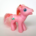 My Little Pony LUAU Horse Hasbro Vinyl Toy 2002 Brushable Tropical Flower Pink0