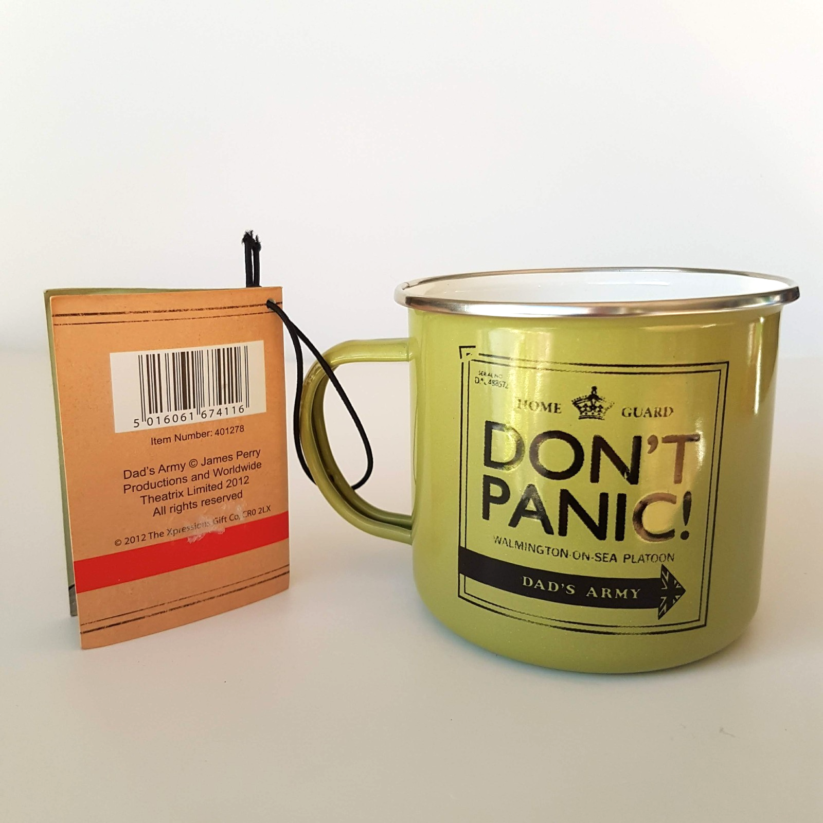 Dad's Army DON'T PANIC ENAMEL MUG 2012 Military Comedy TV Series CHIPPED Gift6