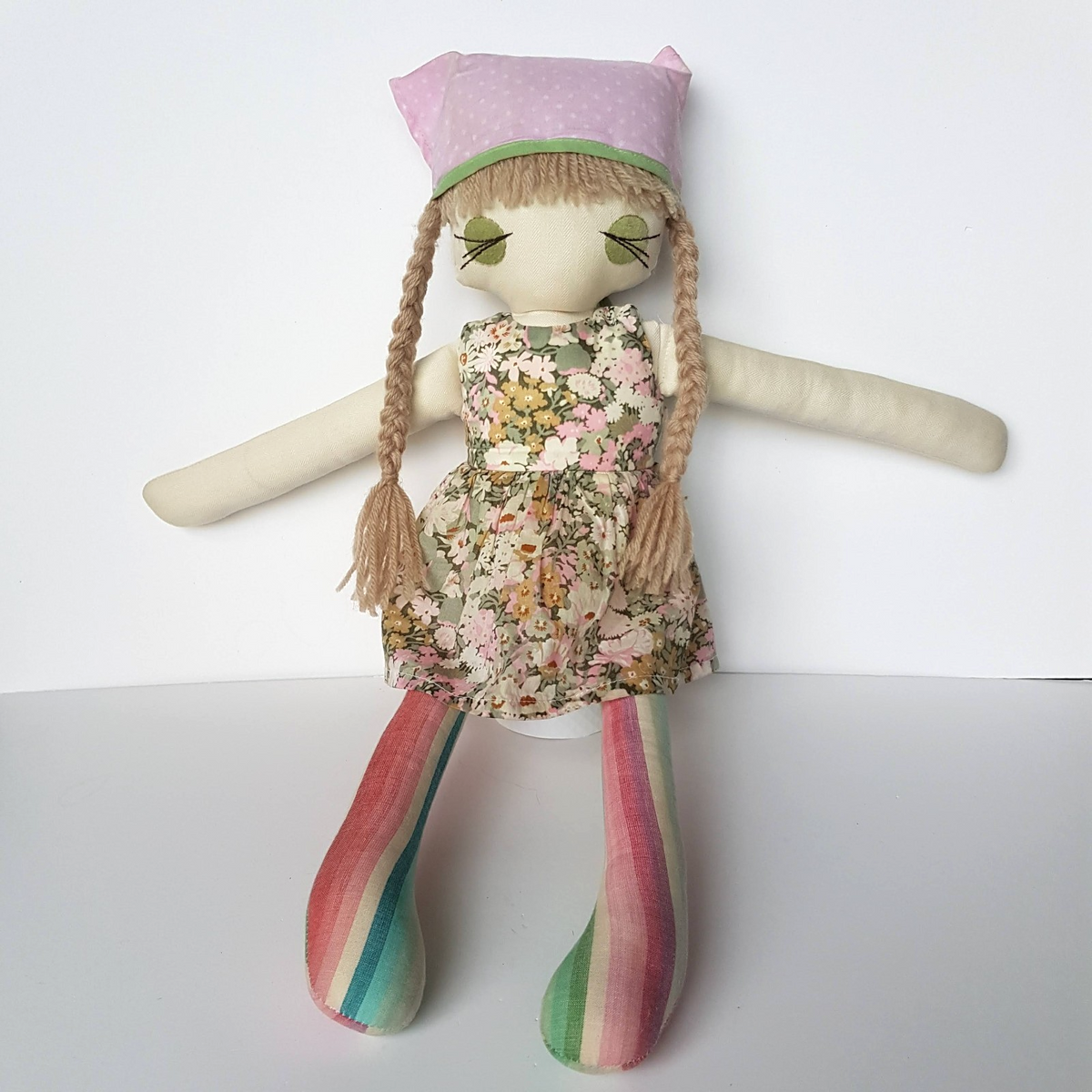 RARE Handmade RAGGIDY RAG DOLL Artists Fabric Doll SAGE 48cm Australian Soft Toy0