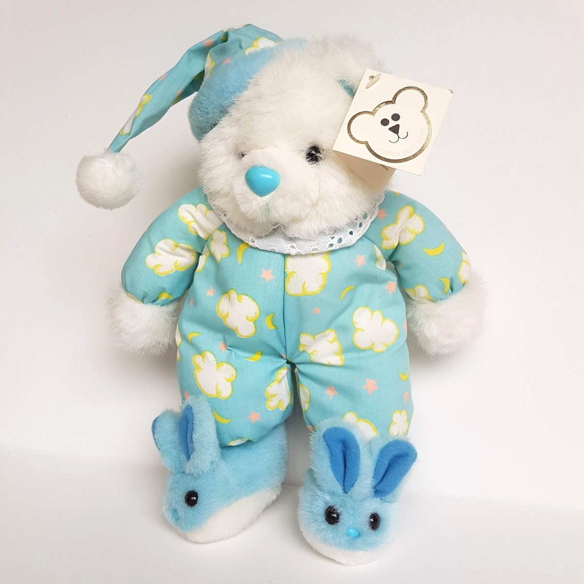 Vintage Metro Toys TEDDY BEAR IN PJs Plush 34cm TAGS Stuffed Animal Soft Toy2