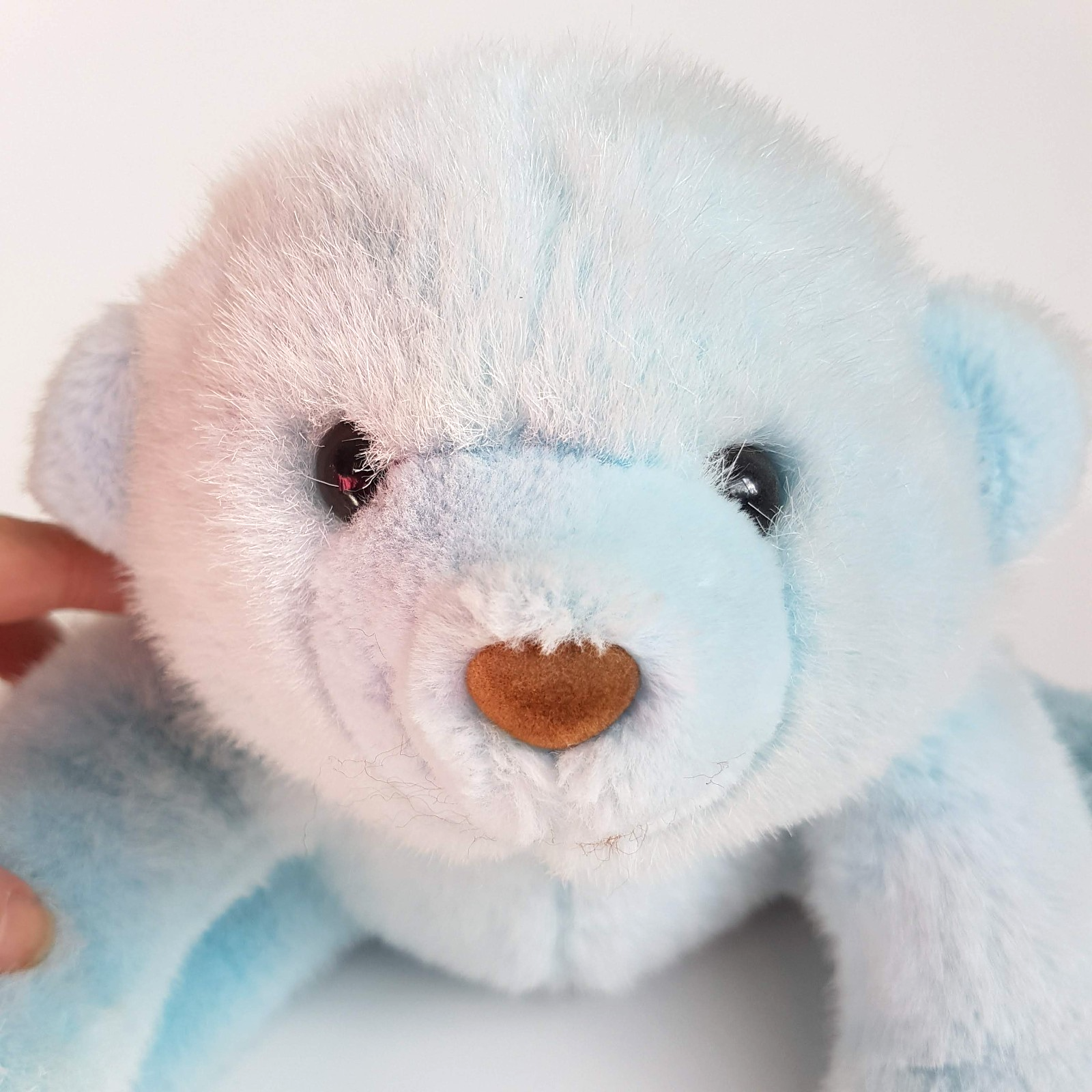 Vintage Tomfoolery BLUE TEDDY BEAR 25cm long Plush Soft Toy Stuffed Animal Cute9