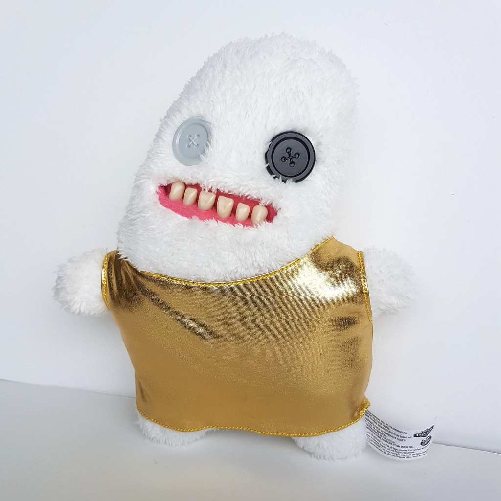 Fuggler GOLD SPLODGE White Funny Ugly Monster Disco Plush Funny Soft Toy Teeth2