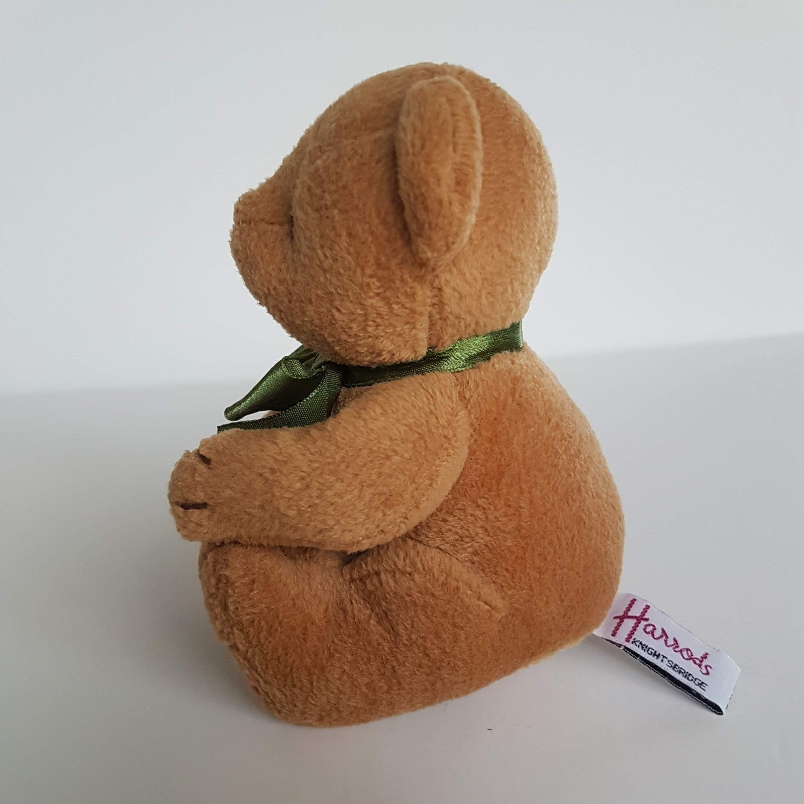 Harrods Knightsbridge TEDDY BEAR 15cm Stuffed Animal White Green Bow Soft Toy5