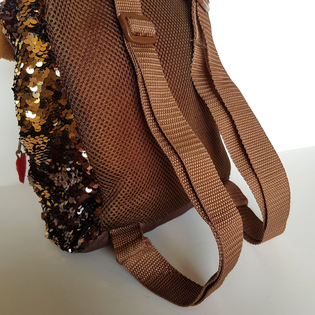 TY Sequin BRUTUS DOG Backpack Sequin Puppy Kids Animal Backpack School Bag Brown10
