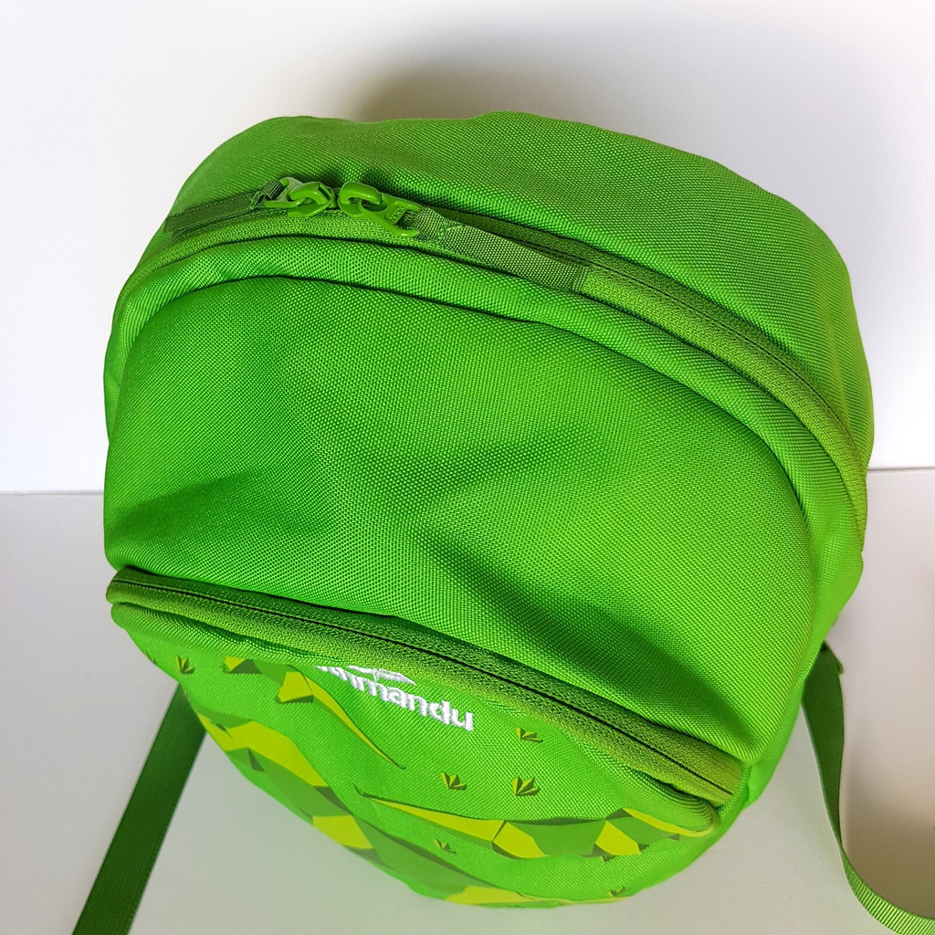 Kathmandu Kids SKIPPET BACKPACK Bag 8L Green Dinosaur Kids Boys School Bag Neon2