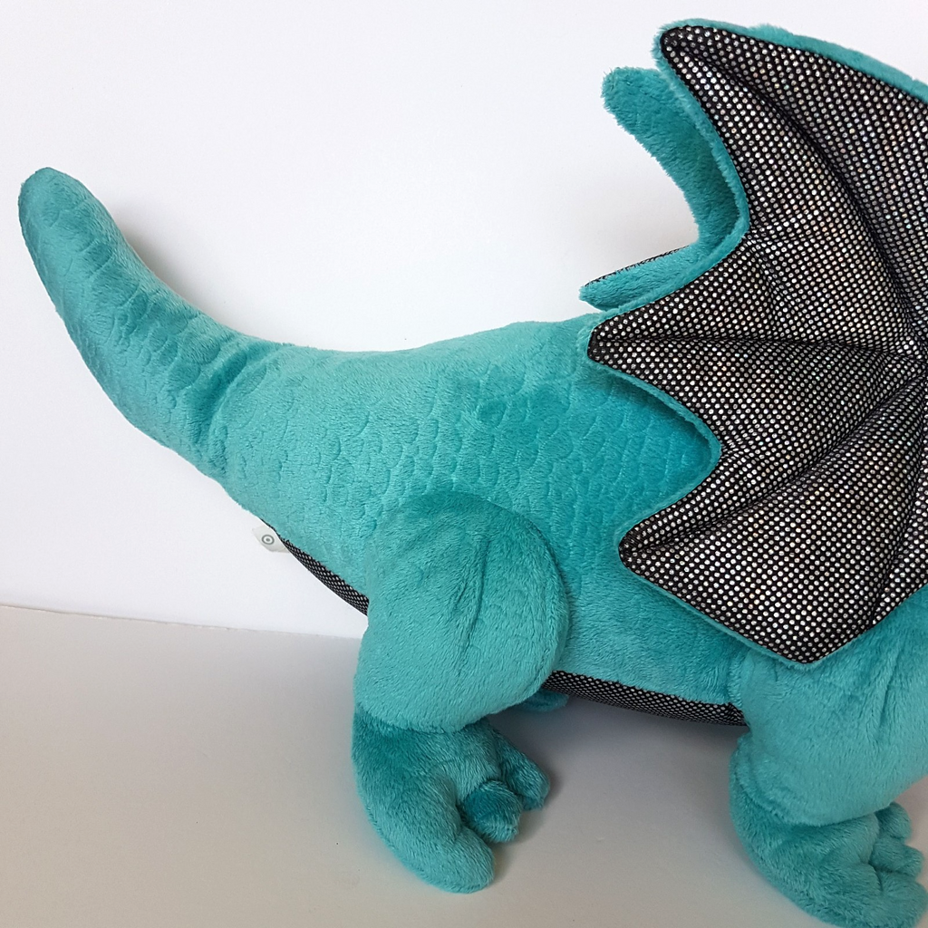 Target LARGE DINO DRAGON Plush Fantasy Stuffed Animal Soft Toy Blue Green Holo3