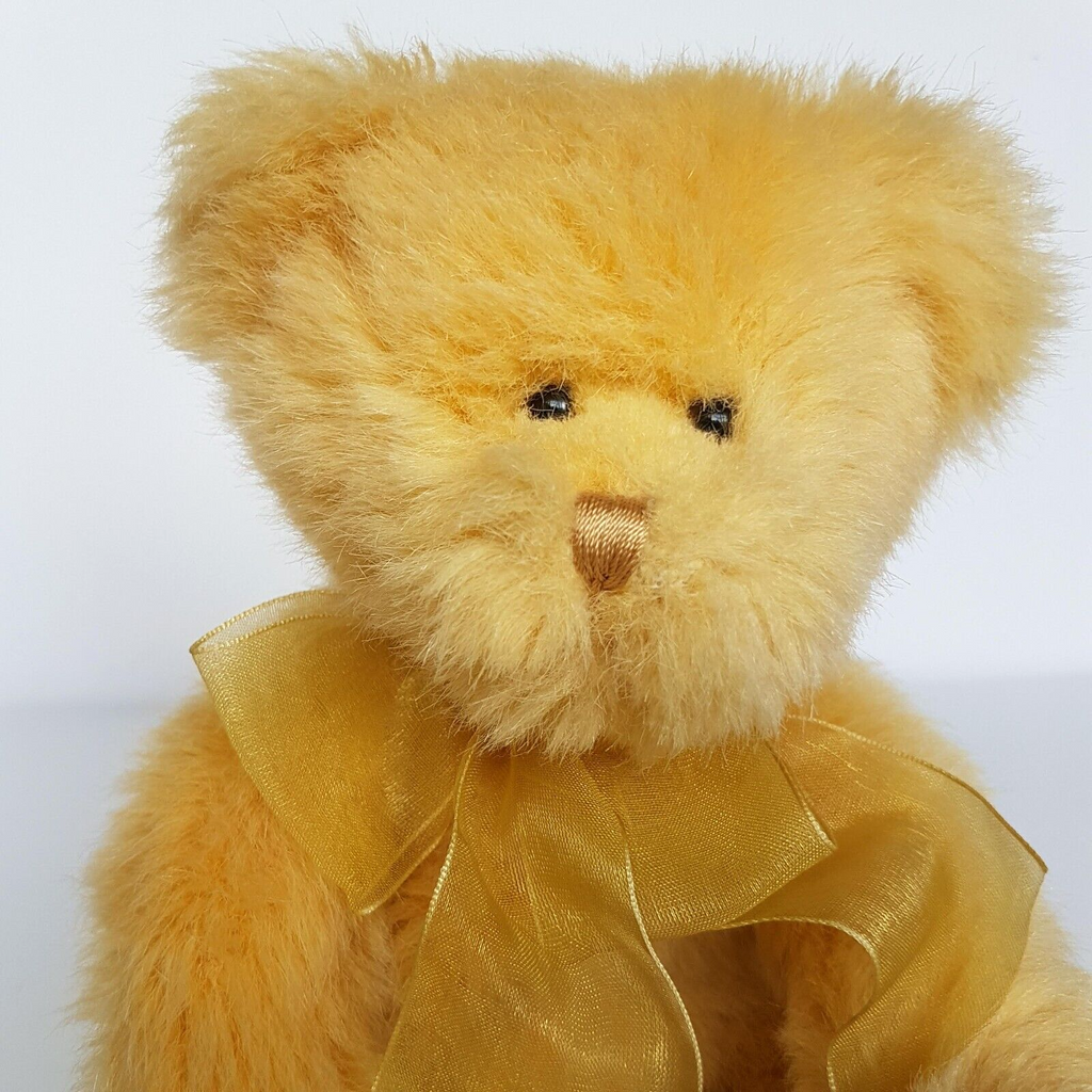 Teddy & Friends YELLOW TEDDY BEAR 29cm Soft Toy Stuffed Animal Plush Beans Bow1