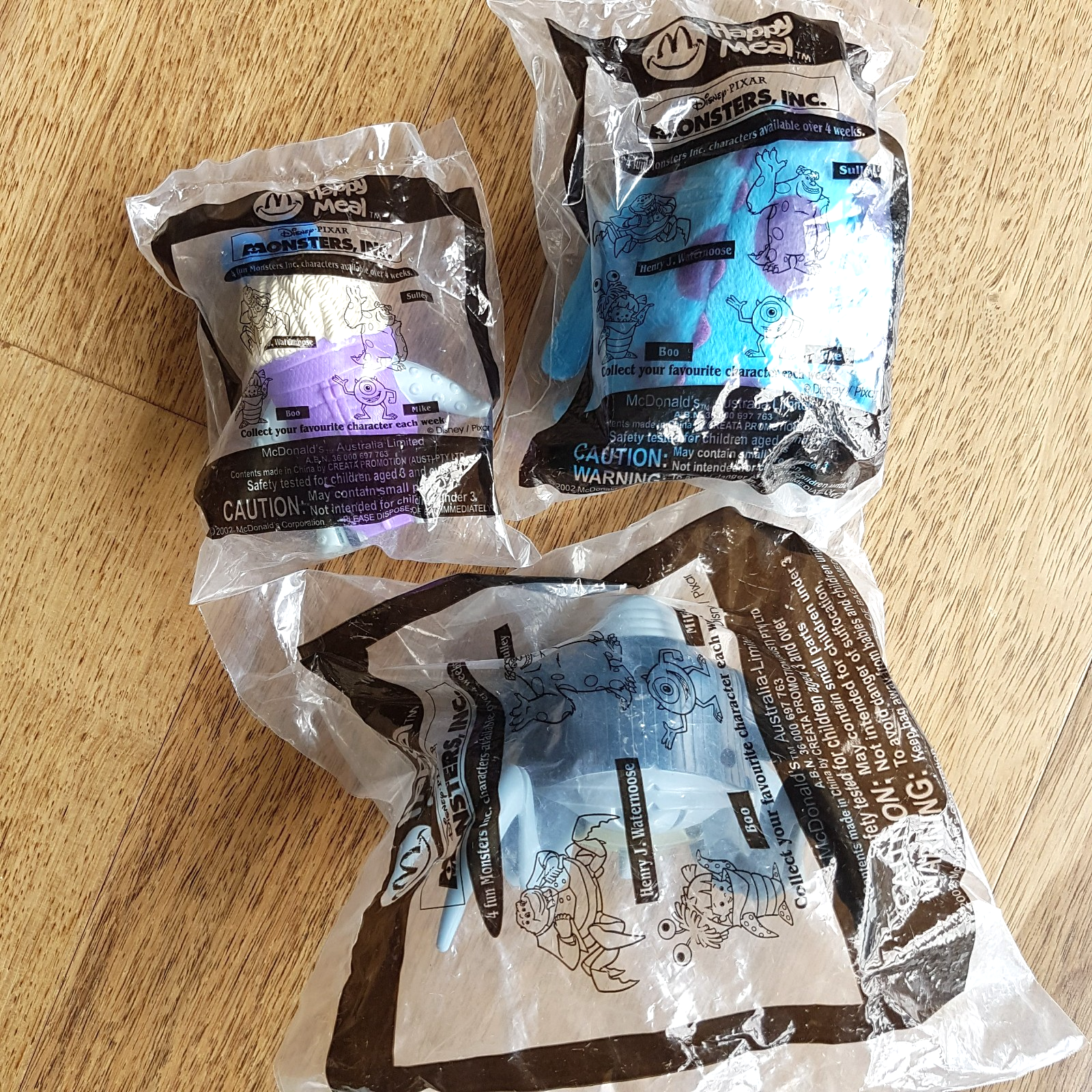 McDonald’s Happy Meal Toys MONSTERS INC Sealed Sully Boo Waternoose Plastic Toys4