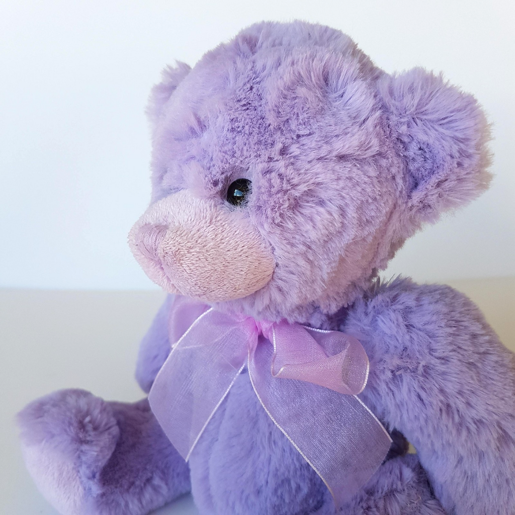 Paceko PURPLE TEDDY BEAR Pastel 19cm Stuffed Animal Soft Toy Bow Pretty Bear5