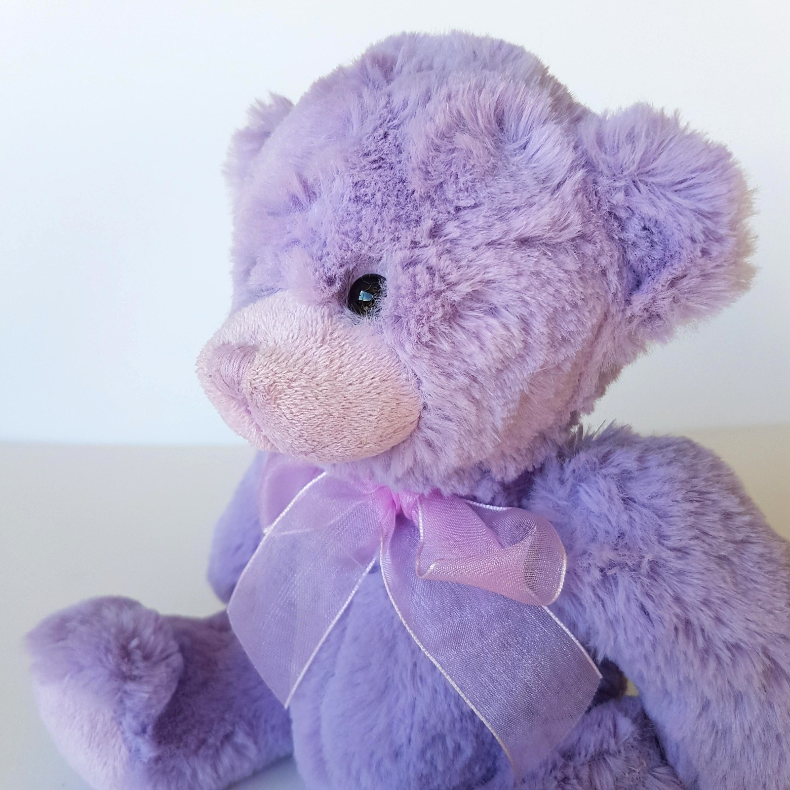 Paceko PURPLE TEDDY BEAR Pastel 19cm Stuffed Animal Soft Toy Bow Pretty Bear5