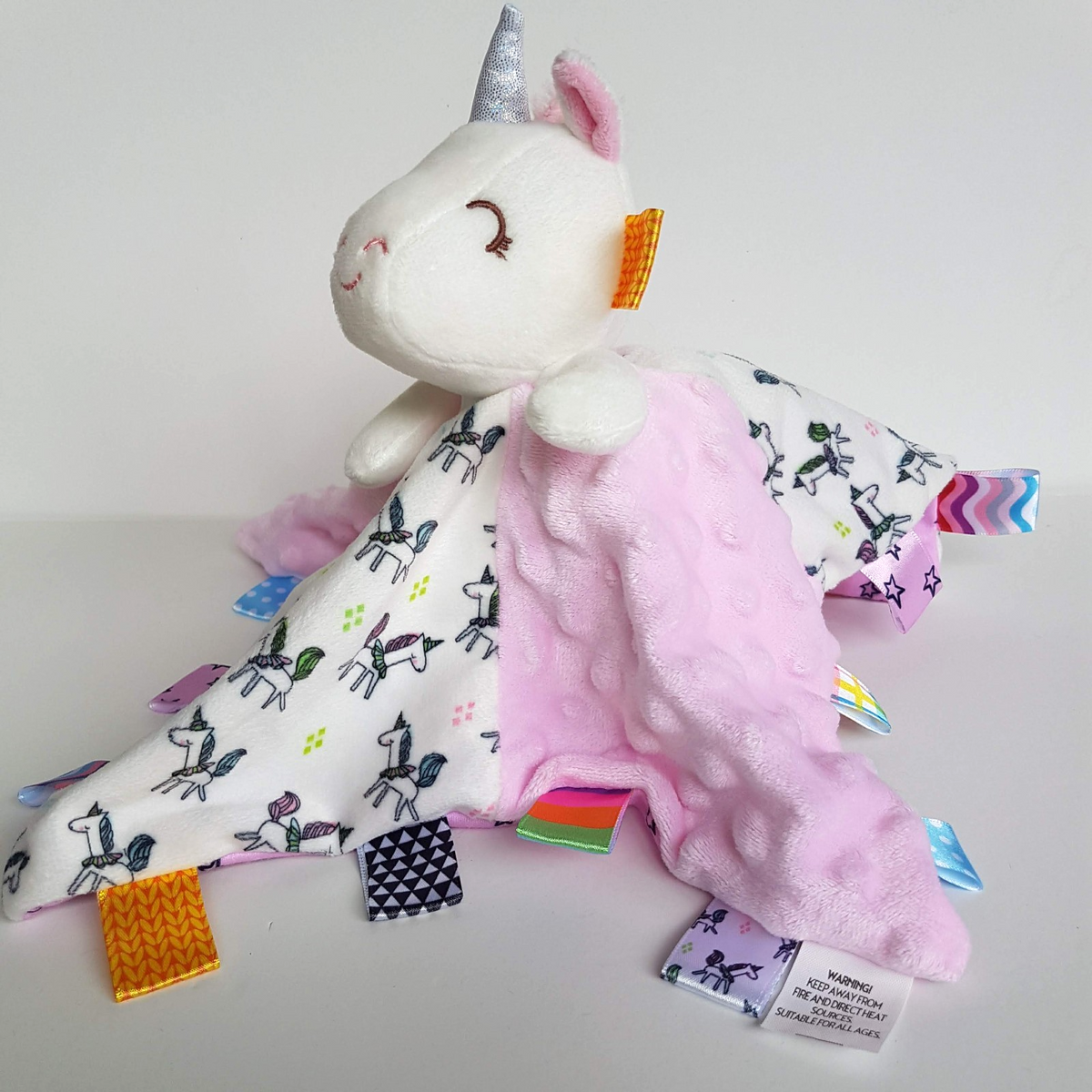Adorable UNICORN Lovey Security Comforter Minky Dot Sleep Soother Baby Soft Toy4