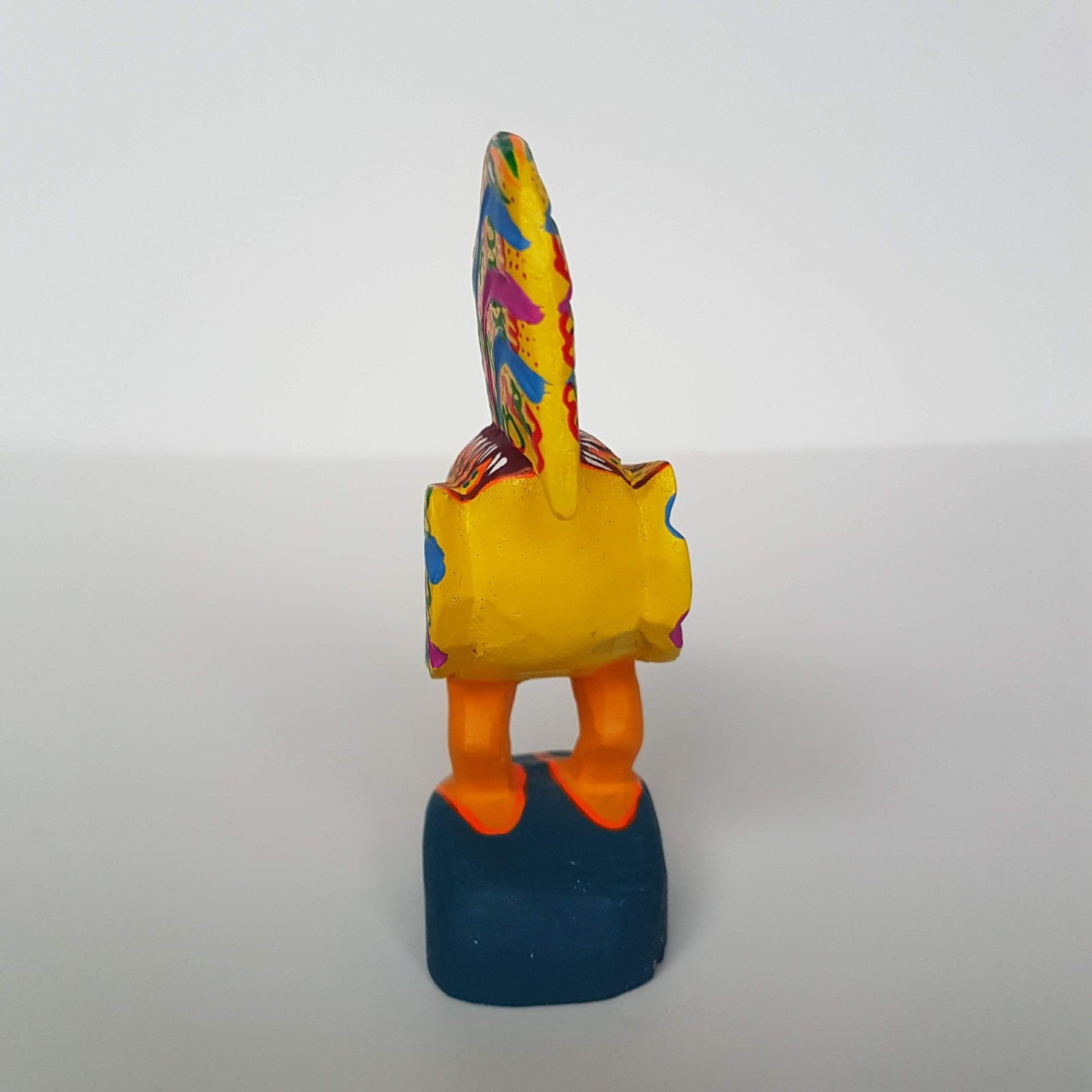 Mexican Folk Art ROOSTER Alebrije Decorative Bird Wooden Hand Painted 10.5cm3